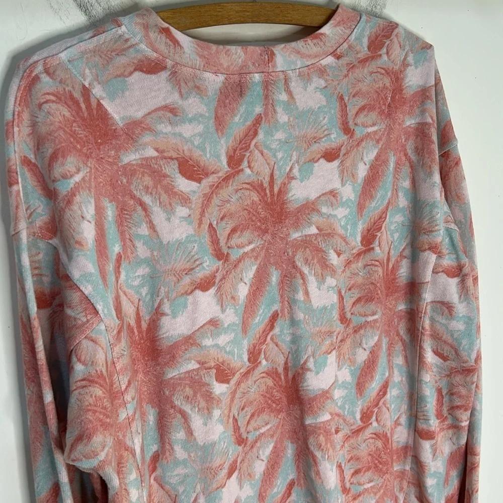 MONROW Tropical Palm Print Sweatshirt Size Small - Picture 12 of 16